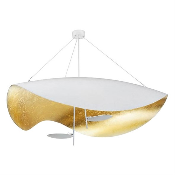 Подвесной светильник Lederam Manta S2 white-gold XL в стиле Catellani & Smith - фото 17077