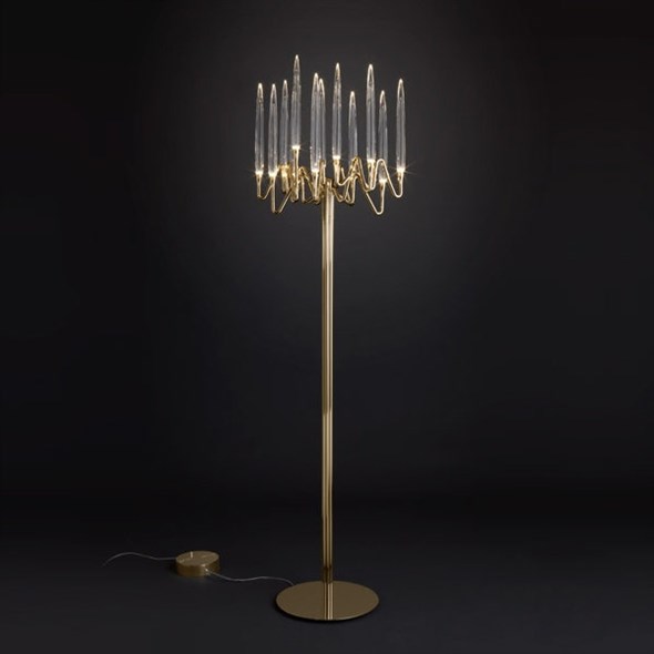 Торшер 12 Floor Lamp Chandelier Gold в стиле Il Pezzo Mancante - фото 22425