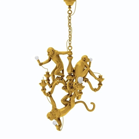Люстра Подвесная Monkey Lamps Trio Gold в стиле Seletti - фото 22923