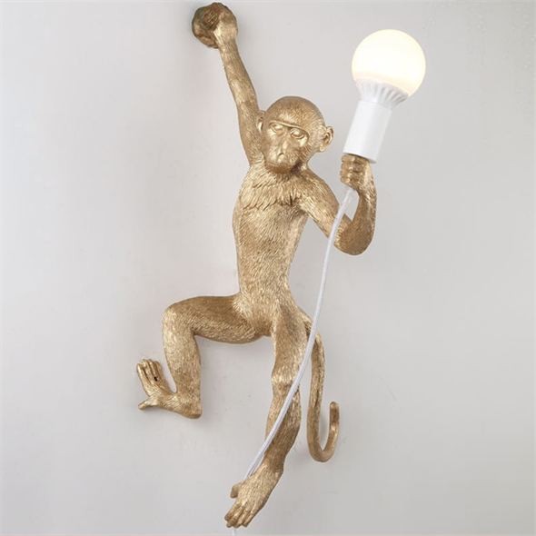 Бра Monkey Wall Lamp Gold правая в стиле Seletti - фото 27098