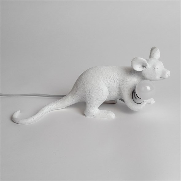 Настольная Лампа Мышь Mouse Lamp #3 Н16 см Белая в стиле Seletti - фото 27294