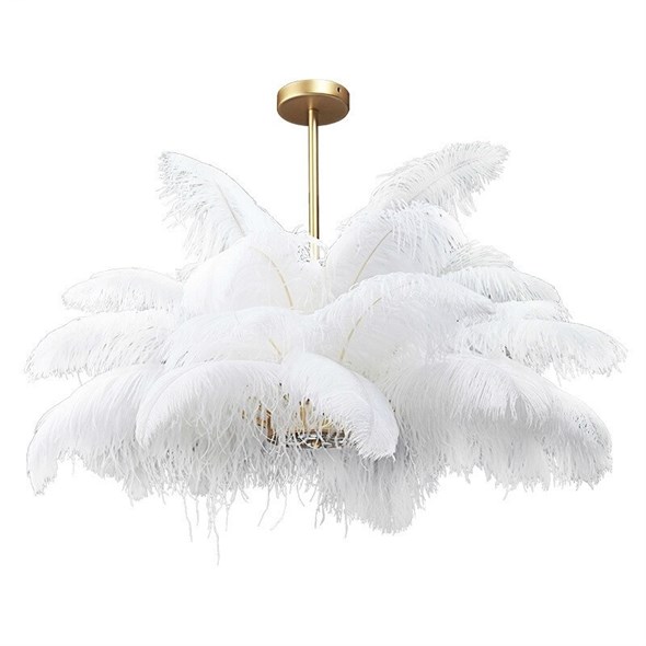 Люстра Ostrich Feather gold - фото 46021