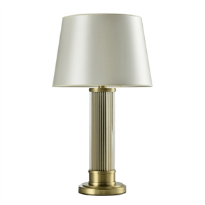Настольная лампа Kansas City, Matt brass Clear glass Shade beige D37*Н65 см
