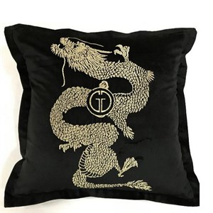 Подушка с вышивкой "Dragon" black