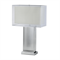 Настольная лампа Kansas City, Chrome Clear glass White/Beige shade L42*20*H68 см - фото 25020