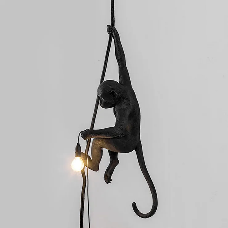 Светильник Monkey Обезьяна с Лампой Black правая в стиле Seletti