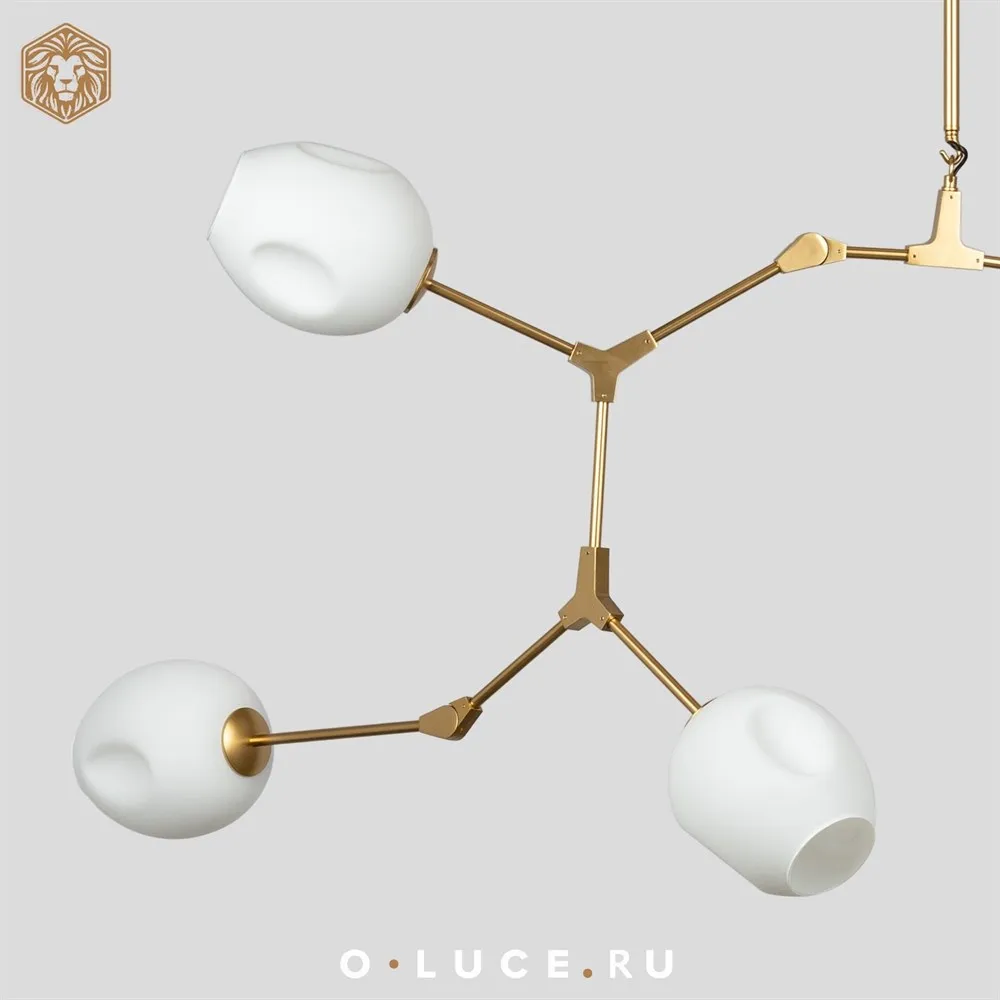 Люстра Branching Bubbles 7 Long Gold в стиле Lindsey Adelman