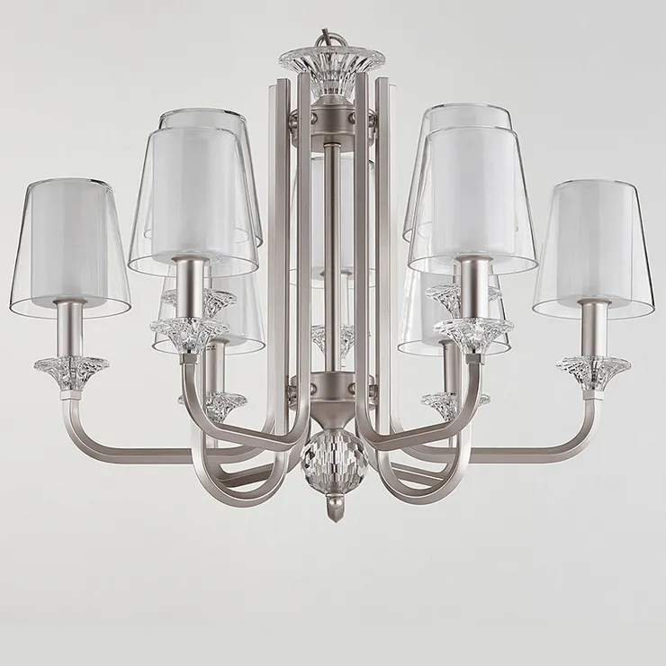 Люстра Lincoln, Silver perla Glass clear/matt white D75,5*H56 cm