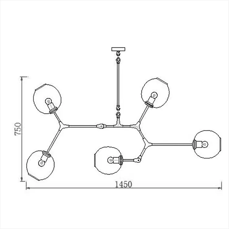 Люстра Branching Bubbles 5 Black