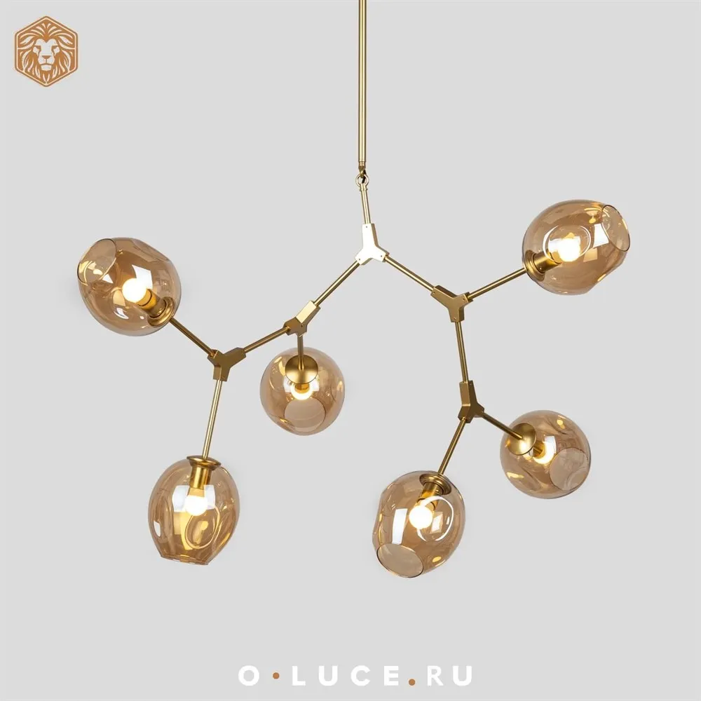 Люстра Branching Bubbles 6 Gold в стиле Lindsey Adelman
