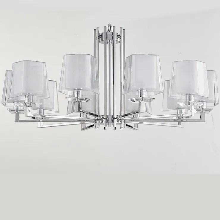 Люстра Reno, Chrome Glass clear/matt white D96*H45 cm