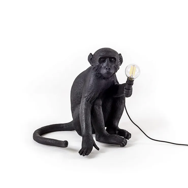 Настольная лампа Обезьяна Monkey Black Table Lamp в стиле Seletti