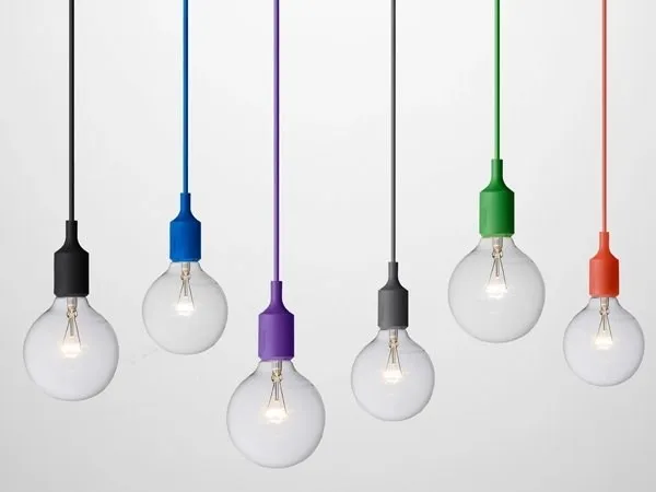 Светильник E27 Color  Черный в стиле Muuto