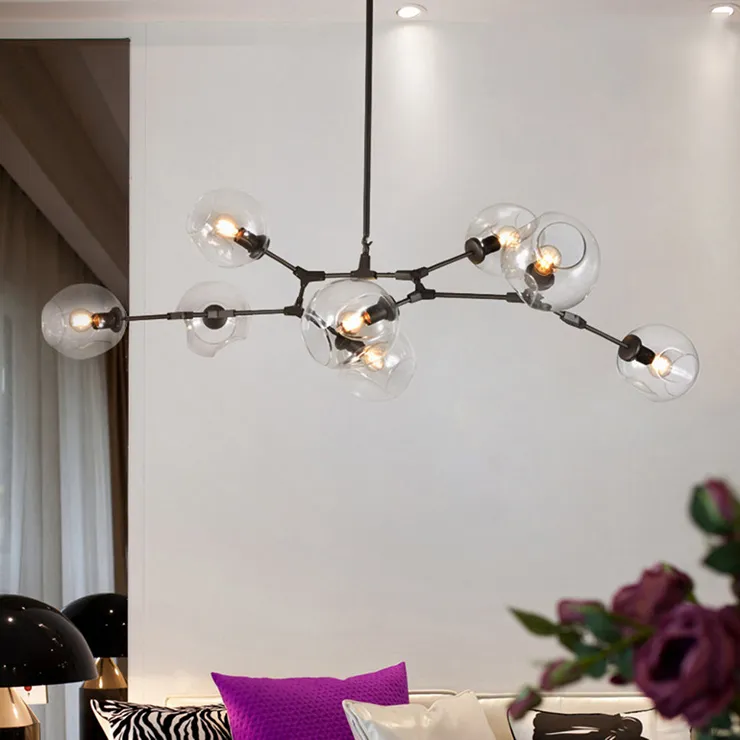 Люстра Branching Bubbles 8 Black в стиле Lindsey Adelman