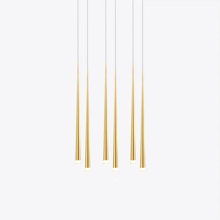 Люстра Slim 6 Gold Rectangle в стиле Vibia