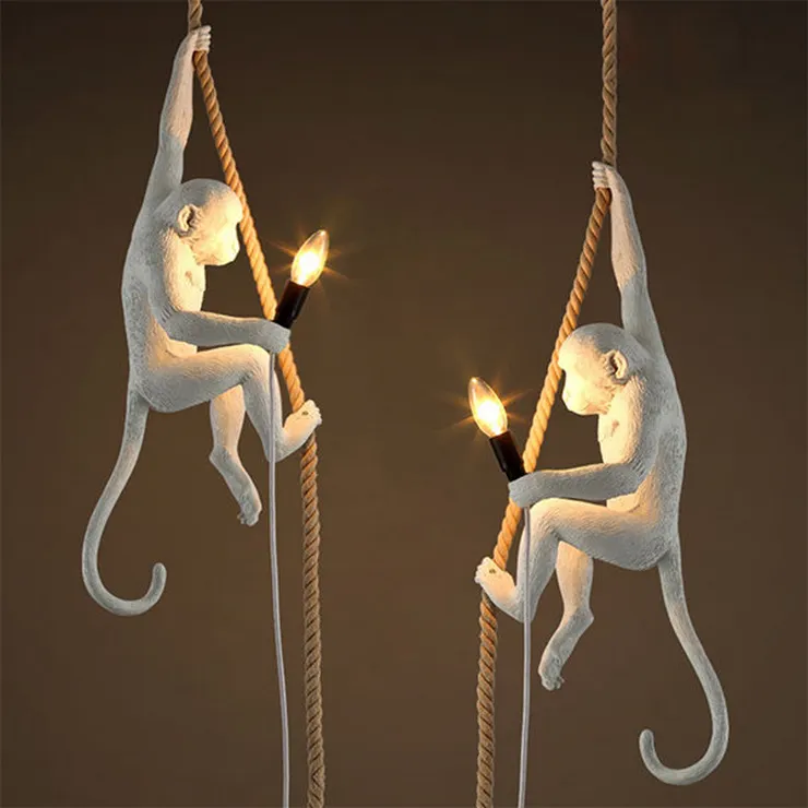 Светильник Monkey Обезьяна с Лампой White правая в стиле Seletti