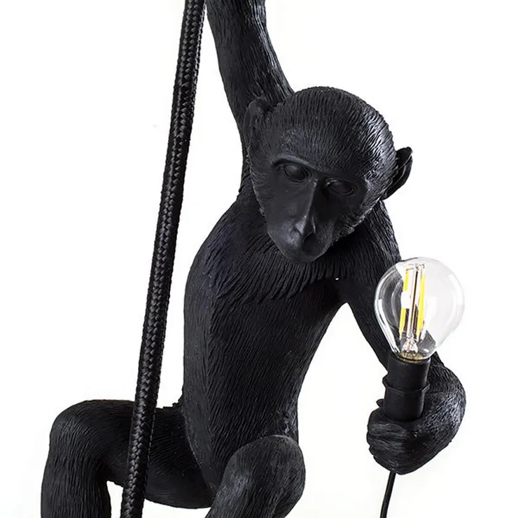 Светильник Monkey Обезьяна с Лампой Black правая в стиле Seletti