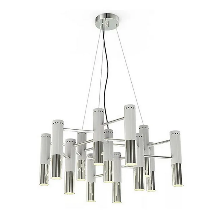 Люстра Ike 22 Lamp Белый+Серебряный в стиле Delightful