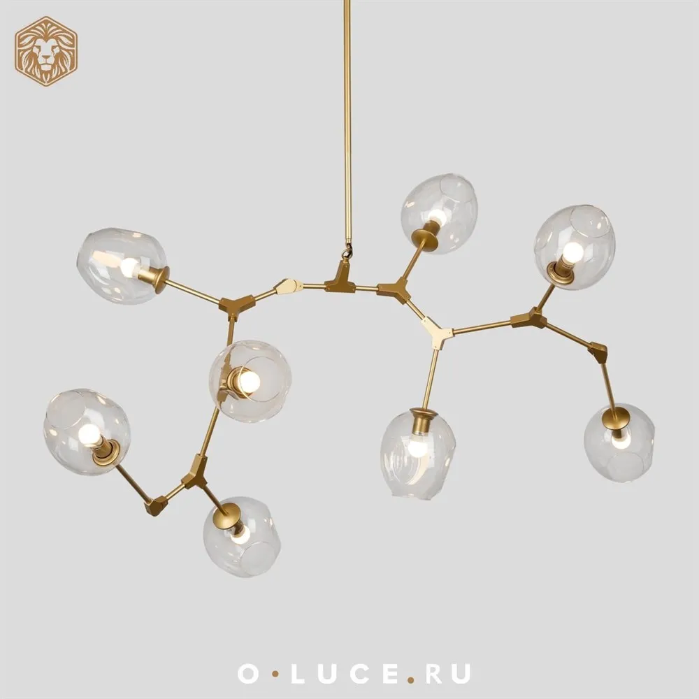Люстра Branching Bubbles 8 Gold в стиле Lindsey Adelman