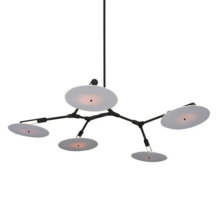 Люстра подвесная Branching Disc 5 Black в стиле Lindsey Adelman
