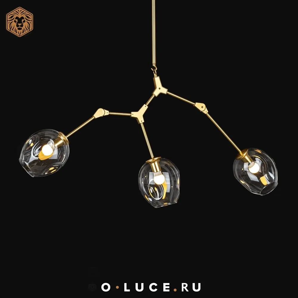 Люстра Branching Bubbles 3 Gold в стиле Lindsey Adelman