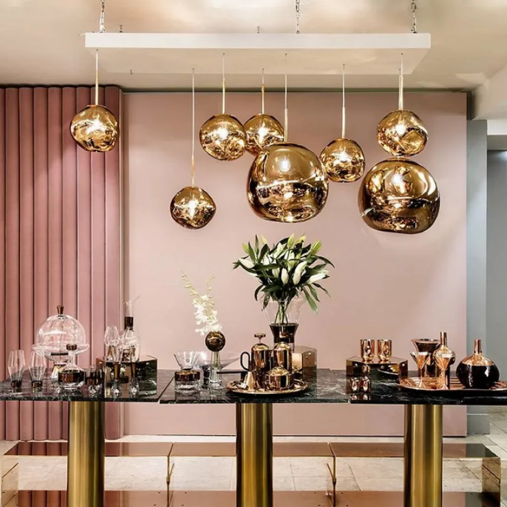 Светильник подвесной Melt Gold D38 в стиле Tom Dixon