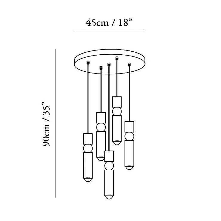 Светильник Fulcrum Light 5 Black в стиле Lee Broom