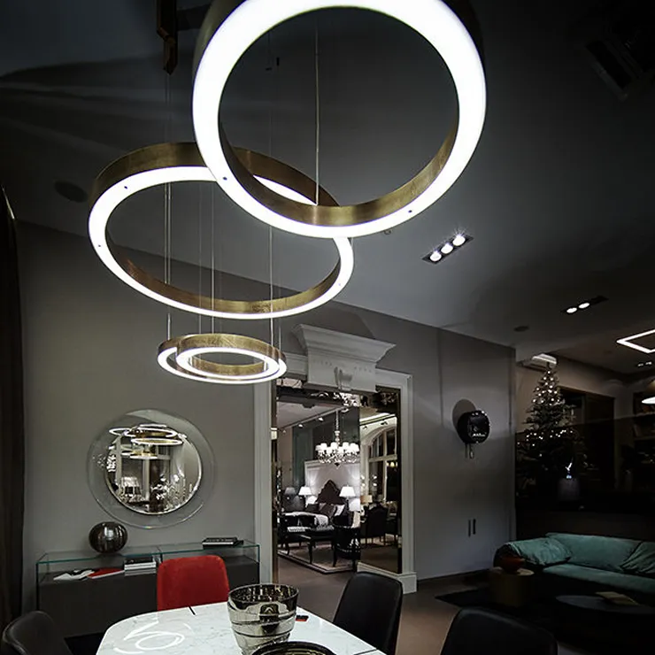 Светильник  Light Ring Horizontal D60 Brass в стиле Henge
