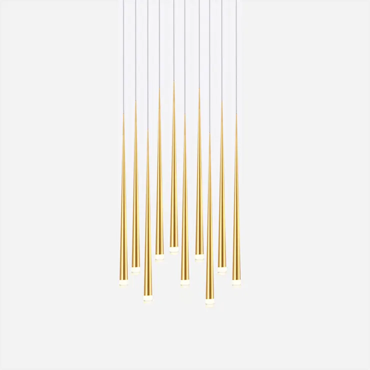 Люстра Slim 10 Gold Round в стиле Vibia
