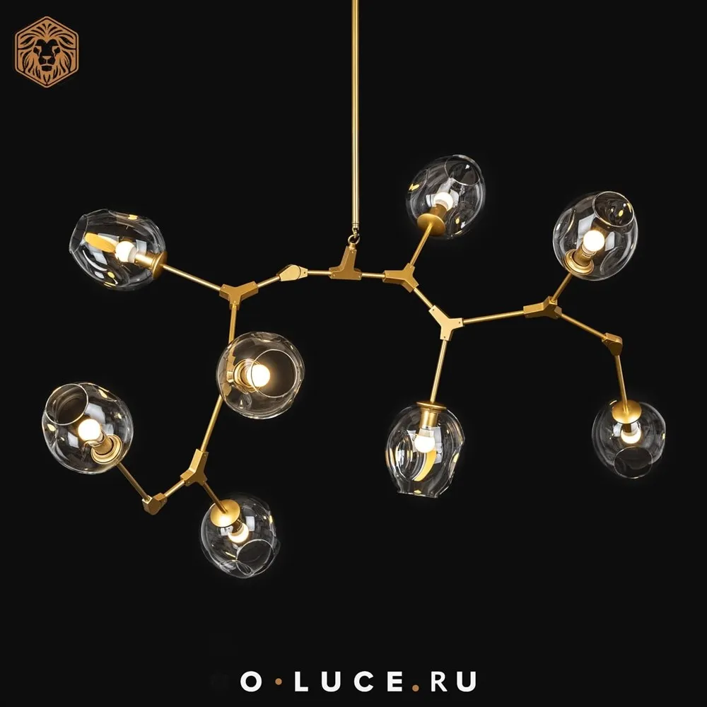 Люстра Branching Bubbles 8 Gold в стиле Lindsey Adelman