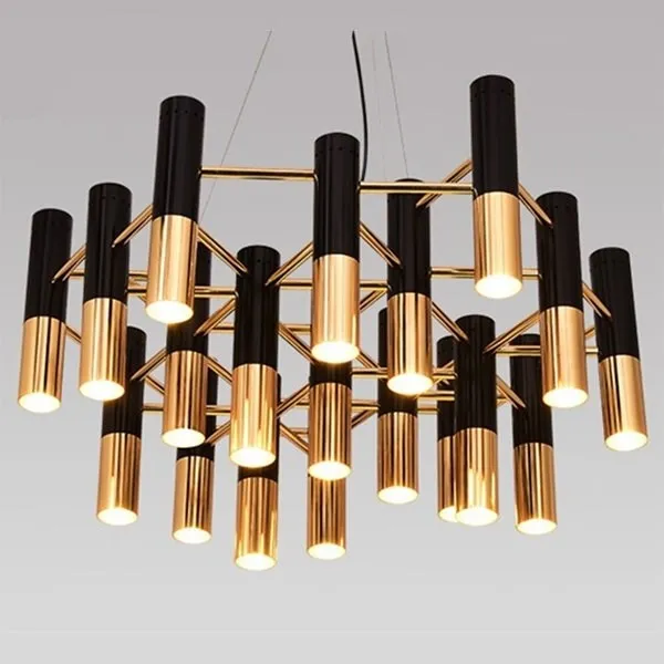 Люстра Ike 19 Lamp Черный + Золотой в стиле Delightful
