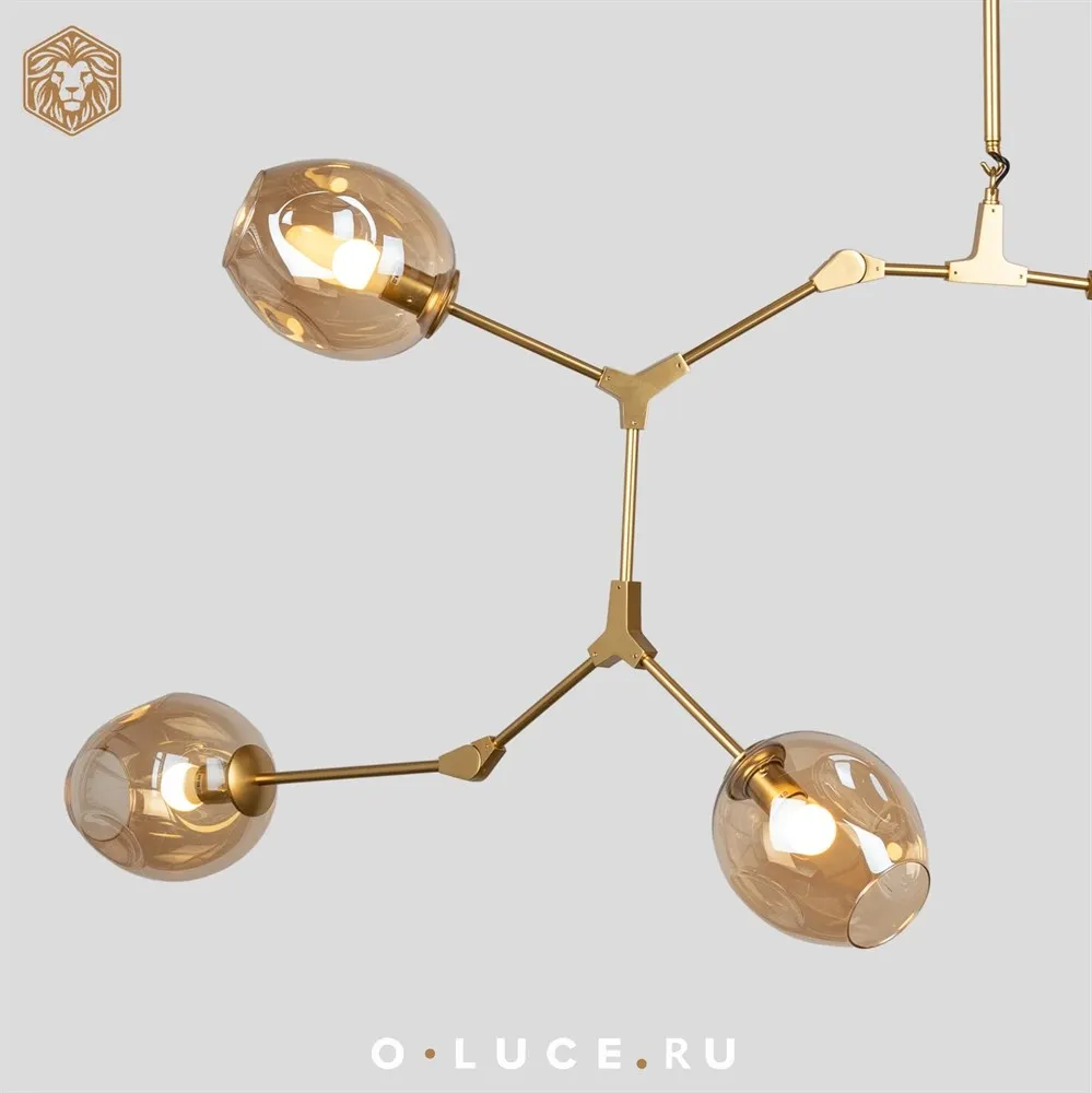 Люстра Branching Bubbles 7 Long Gold в стиле Lindsey Adelman