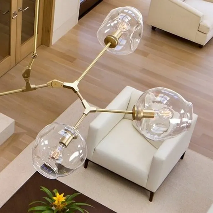 Люстра Branching Bubbles 11 Gold в стиле Lindsey Adelman