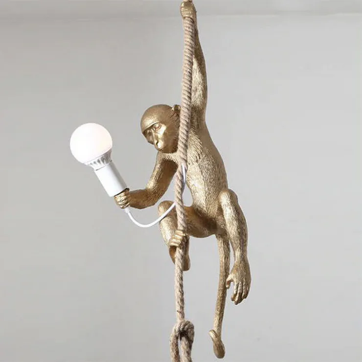 Светильник Monkey Обезьяна с Лампой Gold левая в стиле Seletti