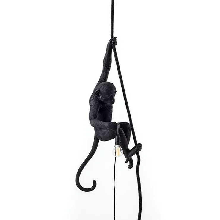 Светильник Monkey Обезьяна с Лампой Black левая в стиле Seletti