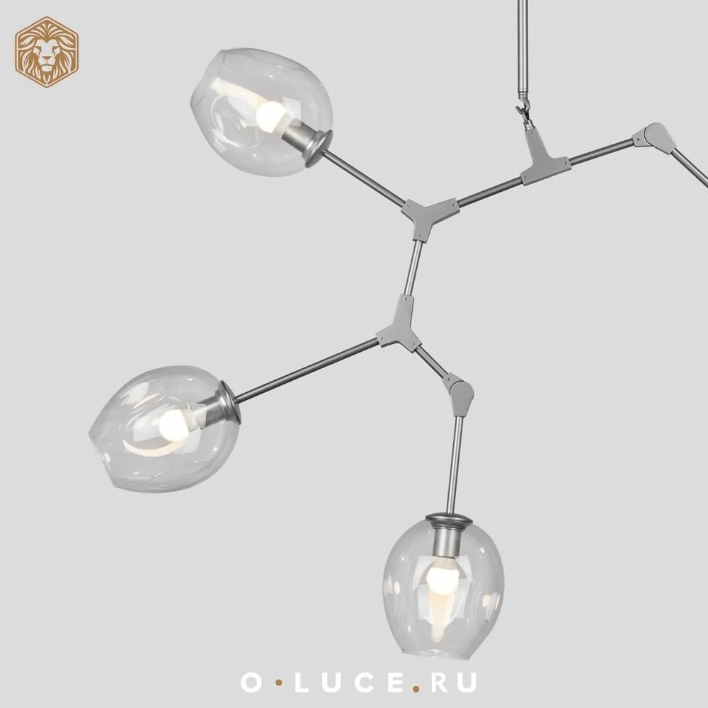 Люстра Branching Bubbles 5 Nickel в стиле Lindsey Adelman