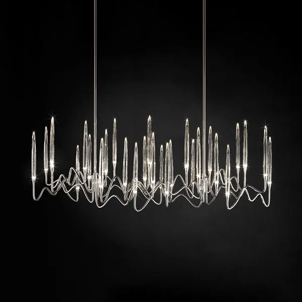 Люстра 12 Long Chandelier Nickel L100 в стиле Il Pezzo Mancante