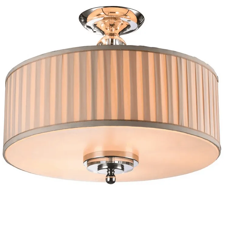 Cветильник Detroit, Nickel Clear glass Shade beige D50*H38 cm