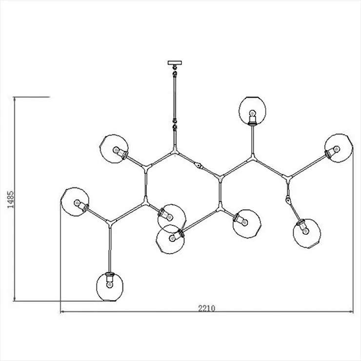 Люстра Branching Bubbles 9 Gold в стиле Lindsey Adelman