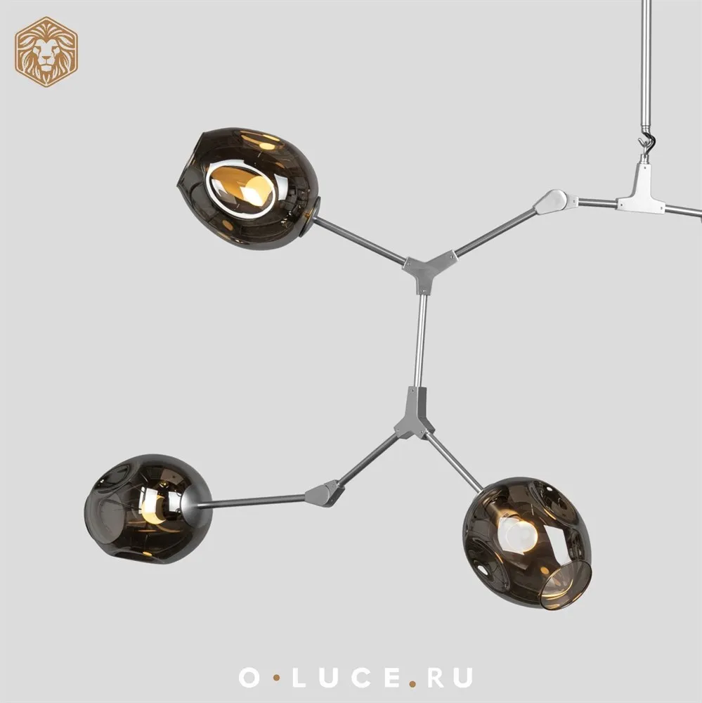 Люстра Branching Bubbles 7 Long Nickel в стиле Lindsey Adelman