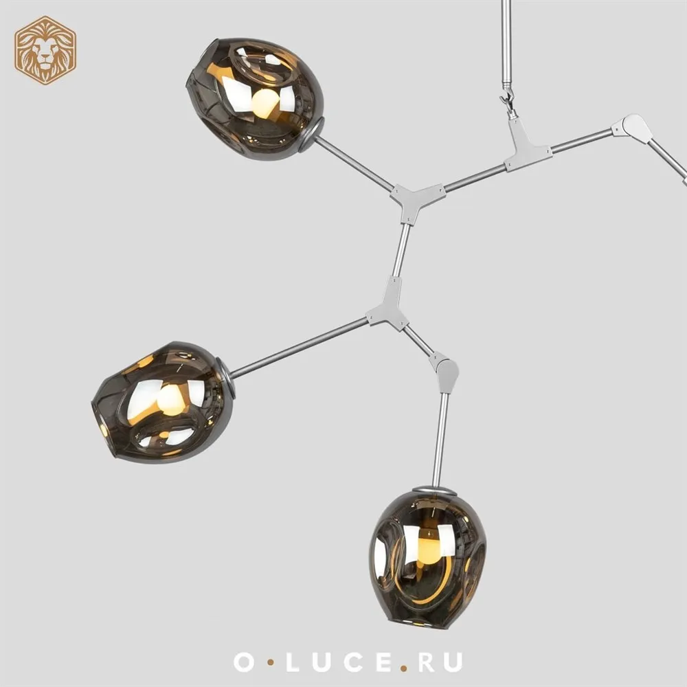 Люстра Branching Bubbles 5 Nickel в стиле Lindsey Adelman