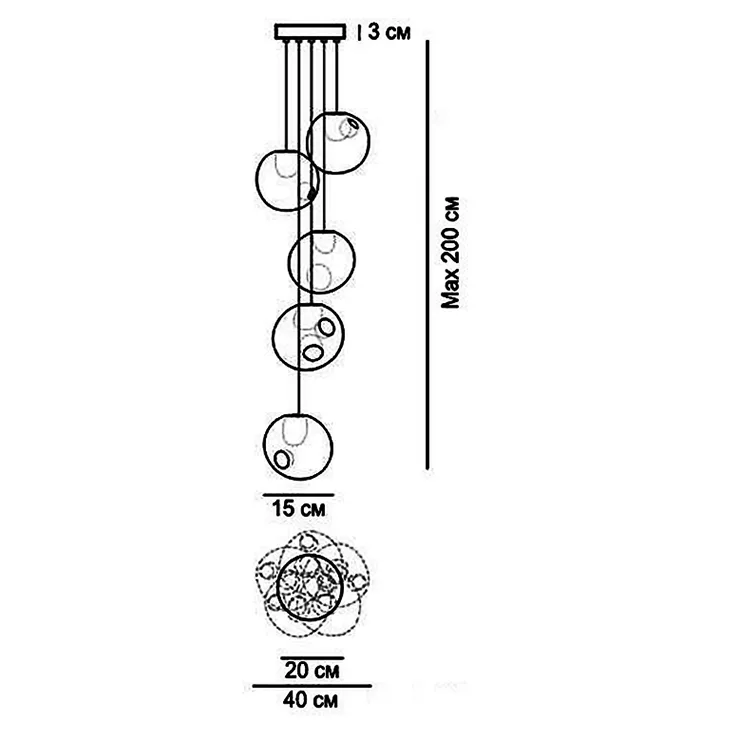 Люстра 28.5 Random Pendant Chandelier в стиле Bocci