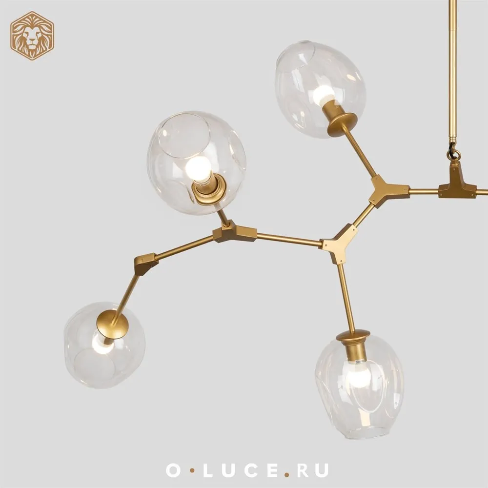 Люстра Branching Bubbles 8 Gold в стиле Lindsey Adelman