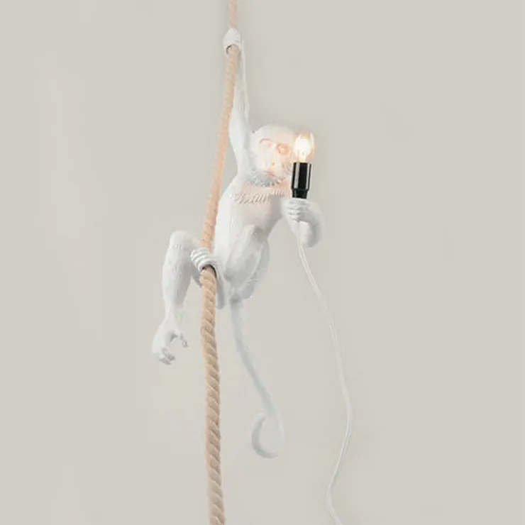 Светильник Monkey Обезьяна с Лампой White правая в стиле Seletti