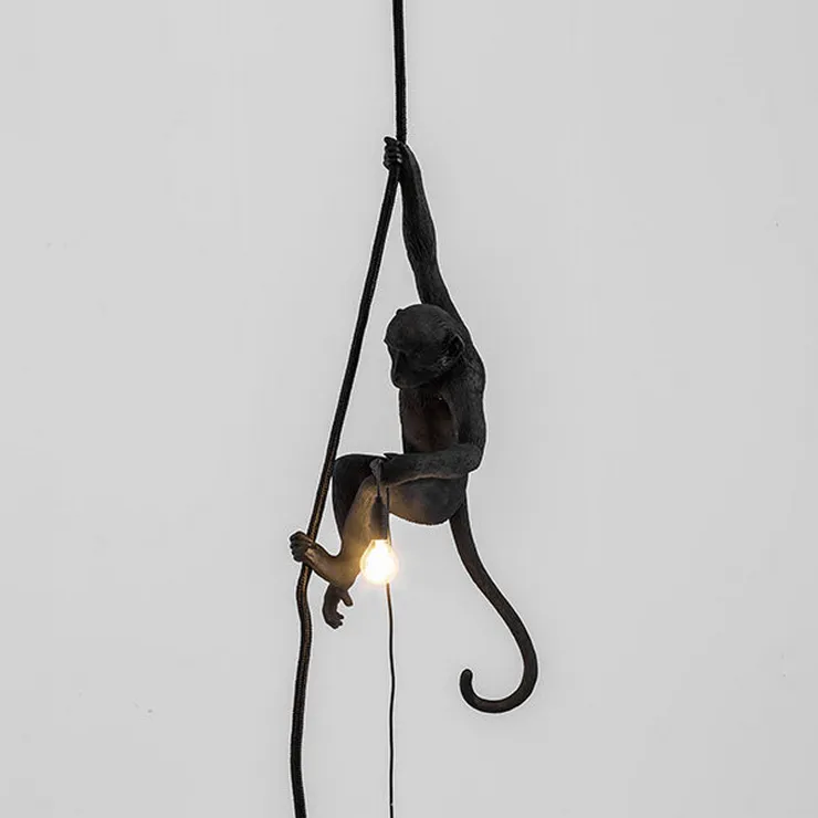 Светильник Monkey Обезьяна с Лампой Black правая в стиле Seletti