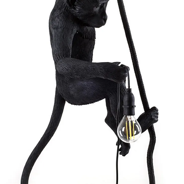 Светильник Monkey Обезьяна с Лампой Black левая в стиле Seletti