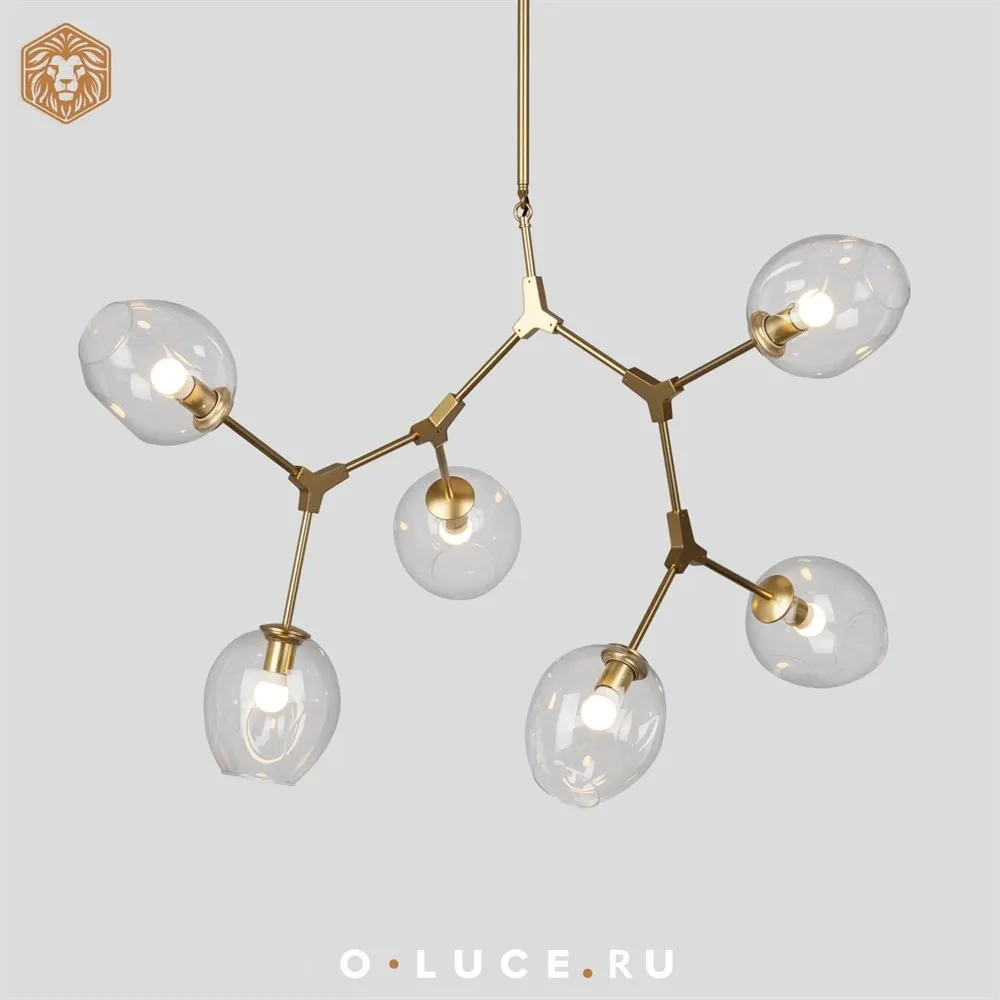 Люстра Branching Bubbles 6 Gold в стиле Lindsey Adelman