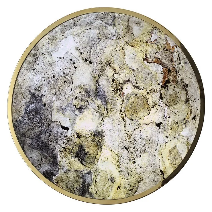 Настенно-потолочный светильник Stone Flake D60 каменный шпон золото