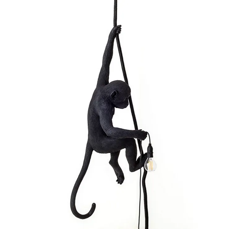 Светильник Monkey Обезьяна с Лампой Black левая в стиле Seletti