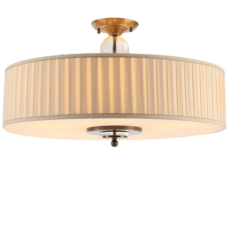 Cветильник Detroit, Black brass Clear glass Shade beige D70*H43.5 cm